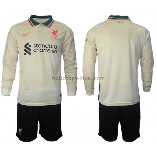 Liverpool Voetbalshirt Kleuters/Kids Uit Tenue 2021-2022 Lange Mouw