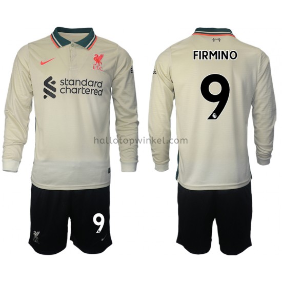 Liverpool Voetbalshirt Roberto Firmino 9 Kleuters/Kids Uit Tenue 2021-2022 Lange Mouw