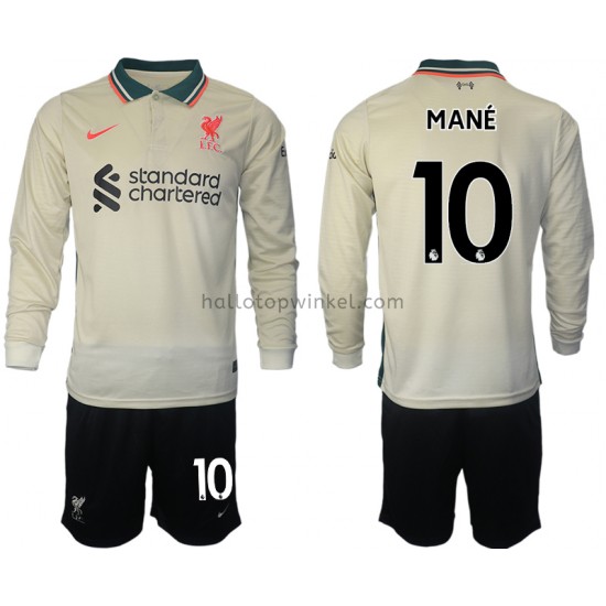 Liverpool Voetbalshirt Sadio Mane 10 Kleuters/Kids Uit Tenue 2021-2022 Lange Mouw