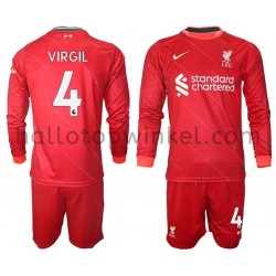 Liverpool Voetbalshirt VIRGIL 4 Kleuters/Kids Thuis Tenue 2021-2022 Lange Mouw