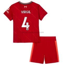 Liverpool Voetbalshirt Virgil van Dijk 4 Kleuters/Kids Thuis Tenue 2021-2022 Korte Mouw