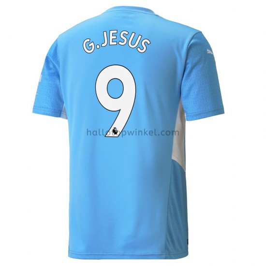 Manchester City Voetbalshirt Gabriel Jesus 9 Thuis Tenue 2021-2022 Korte Mouw