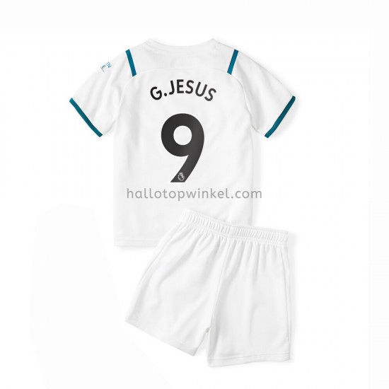 Manchester City Voetbalshirt Gabriel Jesus 9 Kleuters/Kids Uit Tenue 2021-2022 Korte Mouw