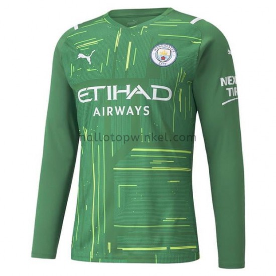 Manchester City Voetbalshirt Doelman Uit Tenue 2021-2022 Lange Mouw