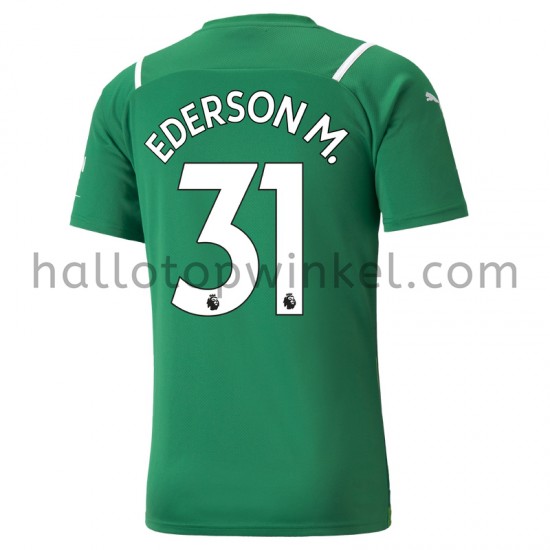 Manchester City Voetbalshirt Doelman Ederson 31 Uit Tenue 2021-2022 Korte Mouw
