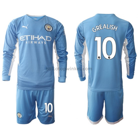 Manchester City Voetbalshirt Jack Grealish 10 Kleuters/Kids Thuis Tenue 2021-2022 Lange Mouw