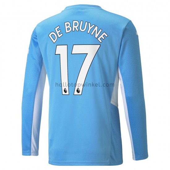 Manchester City Voetbalshirt Kevin De Bruyne 17 Thuis Tenue 2021-2022 Lange Mouw