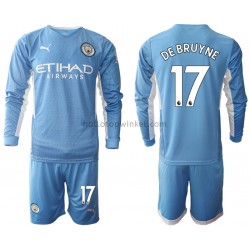 Manchester City Voetbalshirt Kevin De Bruyne 17 Kleuters/Kids Thuis Tenue 2021-2022 Lange Mouw