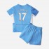 Manchester City Voetbalshirt Kevin De Bruyne 17 Kleuters/Kids Thuis Tenue 2021-2022 Korte Mouw