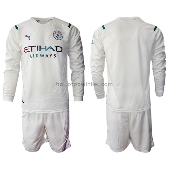 Manchester City Voetbalshirt Kleuters/Kids Uit Tenue 2021-2022 Lange Mouw
