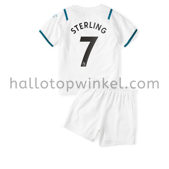 Manchester City Voetbalshirt Raheem Sterling 7 Kleuters/Kids Uit Tenue 2021-2022 Korte Mouw