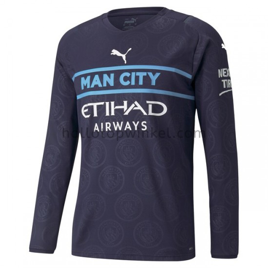 Manchester City Voetbalshirt Derde Tenue 2021-2022 Lange Mouw