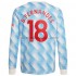 Manchester United Voetbalshirt Bruno Fernandes 18 Uit Tenue 2021-2022 Lange Mouw