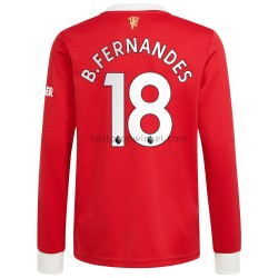 Manchester United Voetbalshirt Bruno Fernandes 18 Thuis Tenue 2021-2022 Lange Mouw