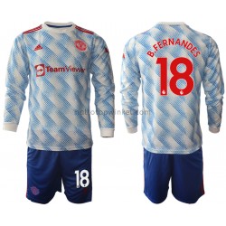 Manchester United Voetbalshirt Bruno Fernandes 18 Kleuters/Kids Uit Tenue 2021-2022 Lange Mouw