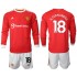 Manchester United Voetbalshirt Bruno Fernandes 18 Kleuters/Kids Thuis Tenue 2021-2022 Lange Mouw