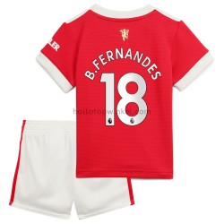 Manchester United Voetbalshirt Bruno Fernandes 18 Kleuters/Kids Thuis Tenue 2021-2022 Korte Mouw