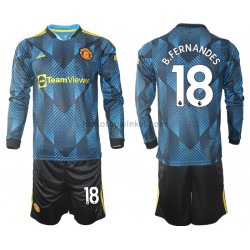 Manchester United Voetbalshirt Bruno Fernandes 18 Kleuters/Kids Derde Tenue 2021-2022 Lange Mouw