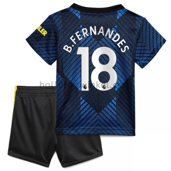 Manchester United Voetbalshirt Bruno Fernandes 18 Kleuters/Kids Derde Tenue 2021-2022 Korte Mouw
