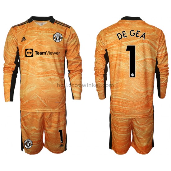 Manchester United Voetbalshirt David de Gea 1 Doelman Kleuters/Kids Thuis Tenue 2021-2022 Lange Mouw