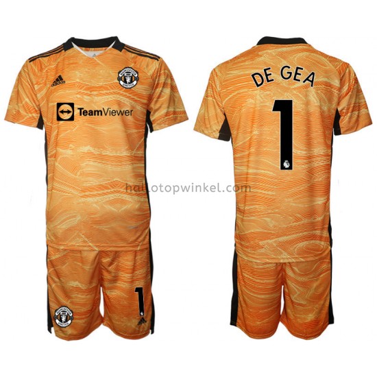Manchester United Voetbalshirt David de Gea 1 Doelman Kleuters/Kids Thuis Tenue 2021-2022 Korte Mouw