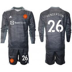 Manchester United Voetbalshirt Dean Henderson 26 Doelman Kleuters/Kids Uit Tenue 2021-2022 Lange Mouw