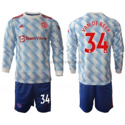 Manchester United Voetbalshirt Donny Van De Beek 34 Kleuters/Kids Uit Tenue 2021-2022 Lange Mouw