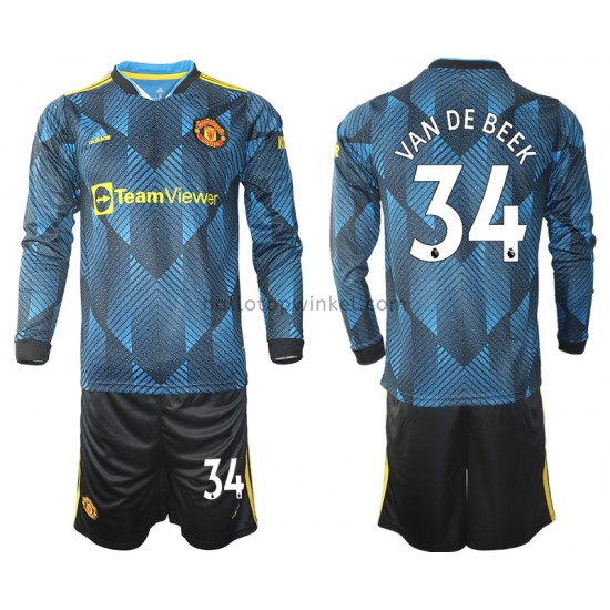 Manchester United Voetbalshirt Donny Van De Beek 34 Kleuters/Kids Derde Tenue 2021-2022 Lange Mouw