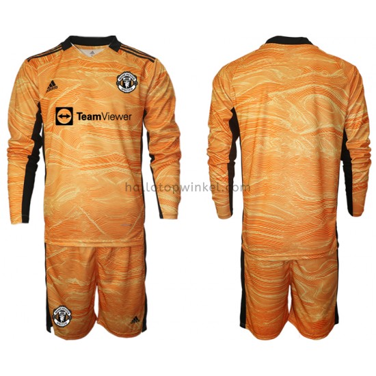 Manchester United Voetbalshirt Doelman Kleuters/Kids Thuis Tenue 2021-2022 Lange Mouw