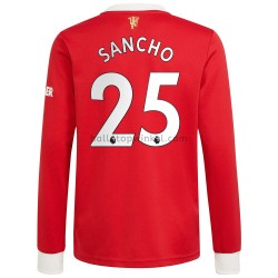 Manchester United Voetbalshirt Jadon Sancho 25 Thuis Tenue 2021-2022 Lange Mouw