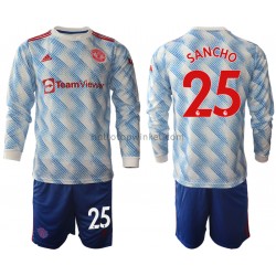 Manchester United Voetbalshirt Jadon Sancho 25 Kleuters/Kids Uit Tenue 2021-2022 Lange Mouw