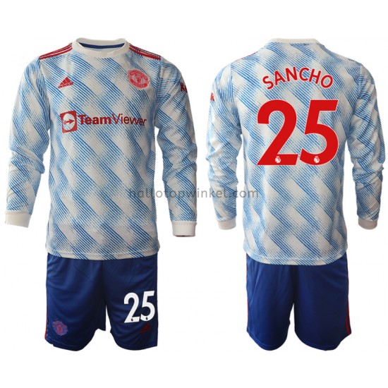 Manchester United Voetbalshirt Jadon Sancho 25 Kleuters/Kids Uit Tenue 2021-2022 Lange Mouw
