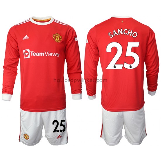 Manchester United Voetbalshirt Jadon Sancho 25 Kleuters/Kids Thuis Tenue 2021-2022 Lange Mouw