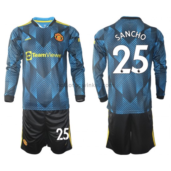 Manchester United Voetbalshirt Jadon Sancho 25 Kleuters/Kids Derde Tenue 2021-2022 Lange Mouw