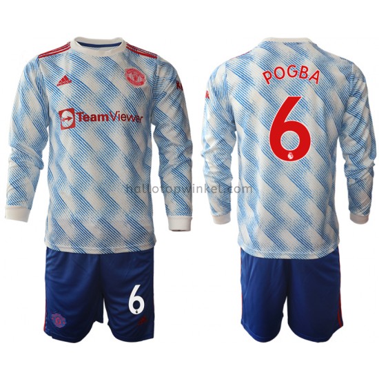 Manchester United Voetbalshirt Paul Pogba 6 Kleuters/Kids Uit Tenue 2021-2022 Lange Mouw