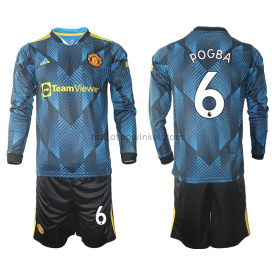 Manchester United Voetbalshirt Paul Pogba 6 Kleuters/Kids Derde Tenue 2021-2022 Lange Mouw