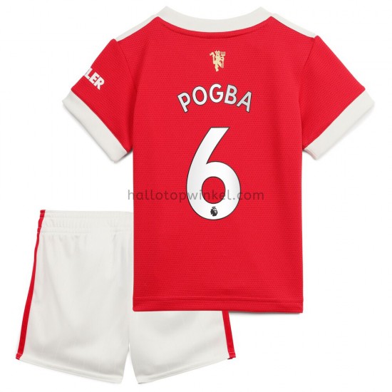 Manchester United Voetbalshirt Pogba 6 Kleuters/Kids Thuis Tenue 2021-2022 Korte Mouw