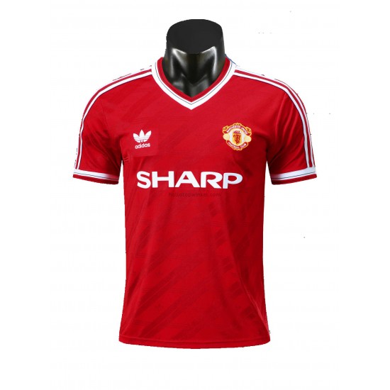 Manchester United Voetbalshirt Retro Thuis Tenue 1986 Korte Mouw