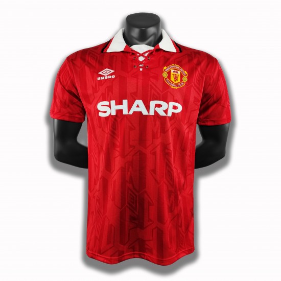 Manchester United Voetbalshirt Retro Thuis Tenue 1994 Korte Mouw