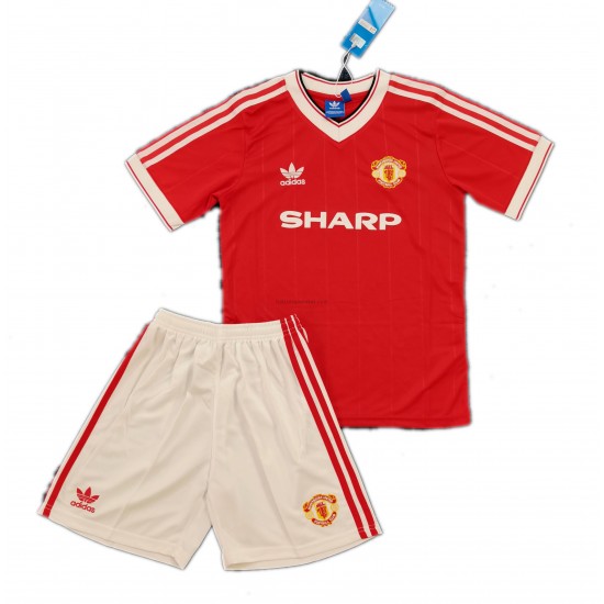 Manchester United Voetbalshirt Retro Kleuters/Kids Thuis Tenue 1984 Korte Mouw