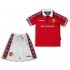 Manchester United Voetbalshirt Retro Kleuters/Kids Thuis Tenue 1998-1999 Korte Mouw