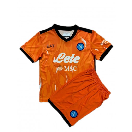 SSC Napoli Voetbalshirt Doelman Kleuters/Kids Derde Tenue 2021-2022 Korte Mouw