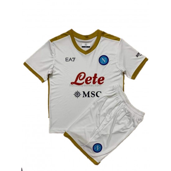 SSC Napoli Voetbalshirt Kleuters/Kids Uit Tenue 2021-2022 Korte Mouw