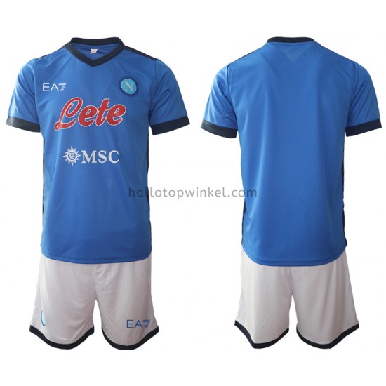 SSC SSC Napoli Voetbalshirt Kleuters/Kids Thuis Tenue 2021-2022 Korte Mouw