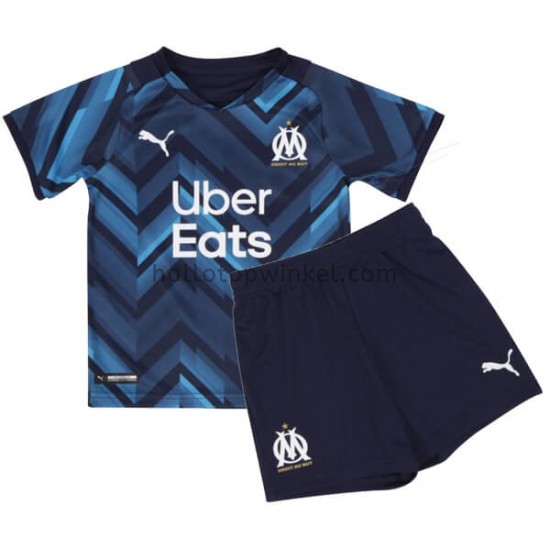 Olympique Marseille Voetbalshirt Kleuters/Kids Uit Tenue 2021-2022 Korte Mouw