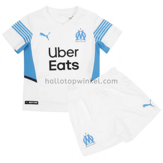 Olympique Marseille Voetbalshirt Kleuters/Kids Thuis Tenue 2021-2022 Korte Mouw