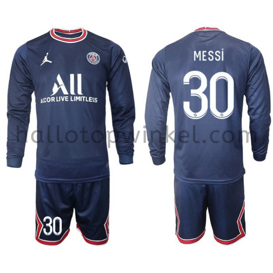 Paris Saint-Germain Voetbalshirt MESSI 30 Kleuters/Kids Thuis Tenue 2021-2022 Lange Mouw