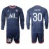 Paris Saint-Germain Voetbalshirt MESSI 30 Kleuters/Kids Thuis Tenue 2021-2022 Lange Mouw