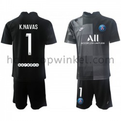 Paris Saint-Germain Voetbalshirt Doelman Keylor Navas 1 Kleuters/Kids Uit Tenue 2021-2022 Korte Mouw