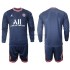 Paris Saint-Germain Voetbalshirt Kleuters/Kids Thuis Tenue 2021-2022 Lange Mouw
